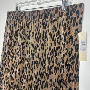 Cyrus Leopard Print Midi Skirt Size L